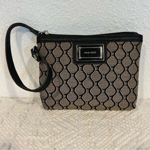 Nine West Black and Tan Wristlet Mini Purse